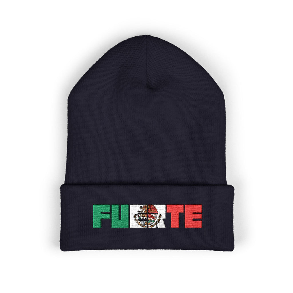 FUERTE Embroidered Mexican Flag Cuffed Beanie