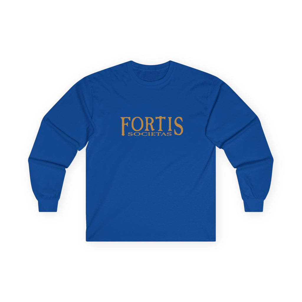 Fortis Societas Long Sleeve Tee — Classic Latin Motto Shirt
