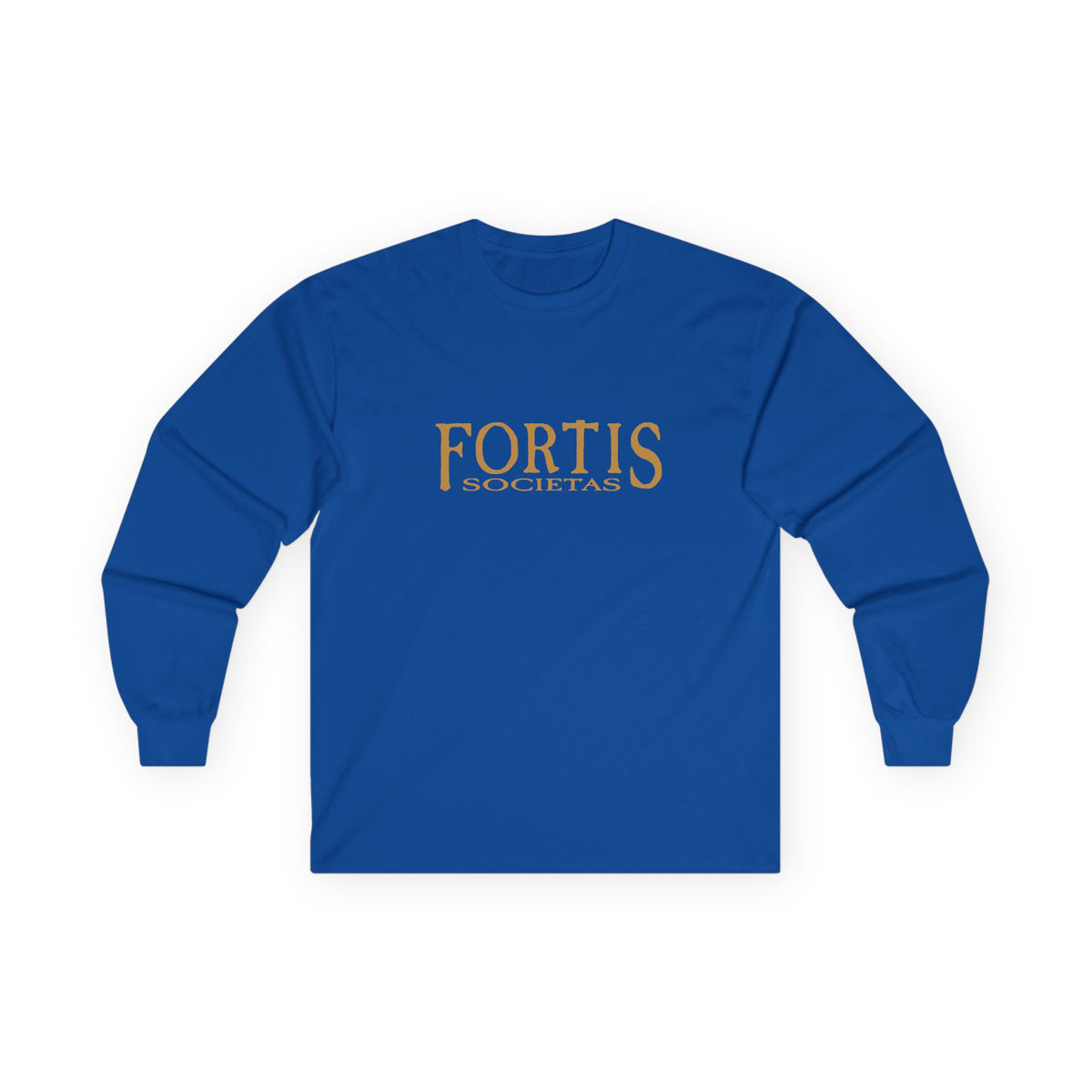 Fortis Societas Long Sleeve Tee — Classic Latin Motto Shirt