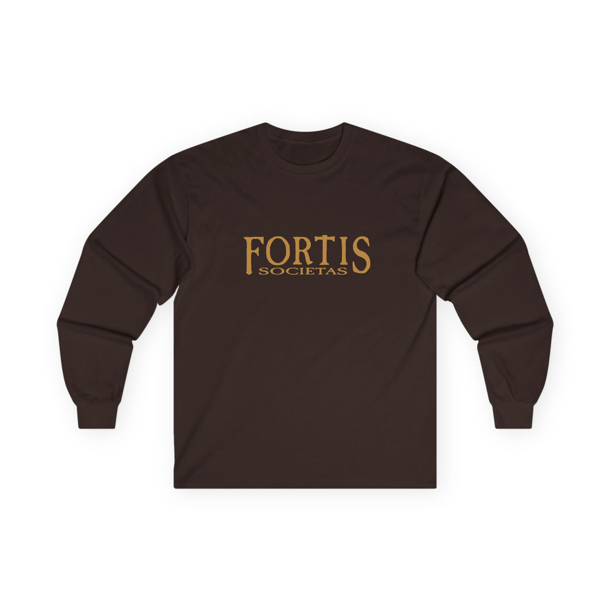 Fortis Societas Long Sleeve Tee — Classic Latin Motto Shirt