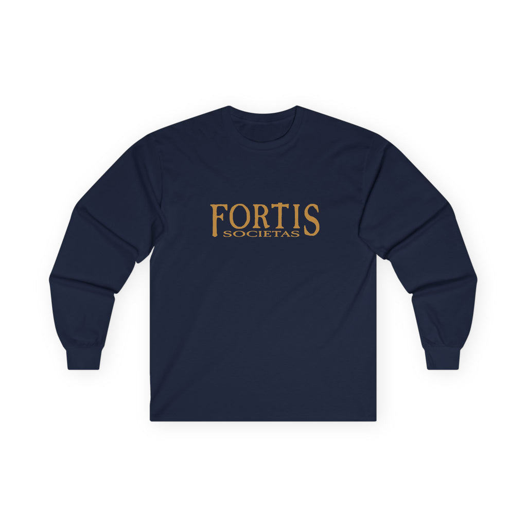 Fortis Societas Long Sleeve Tee — Classic Latin Motto Shirt