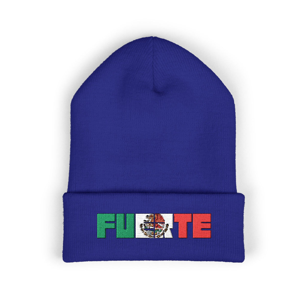 FUERTE Embroidered Mexican Flag Cuffed Beanie
