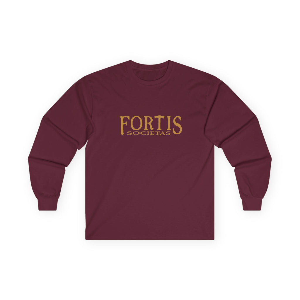 Fortis Societas Long Sleeve Tee — Classic Latin Motto Shirt