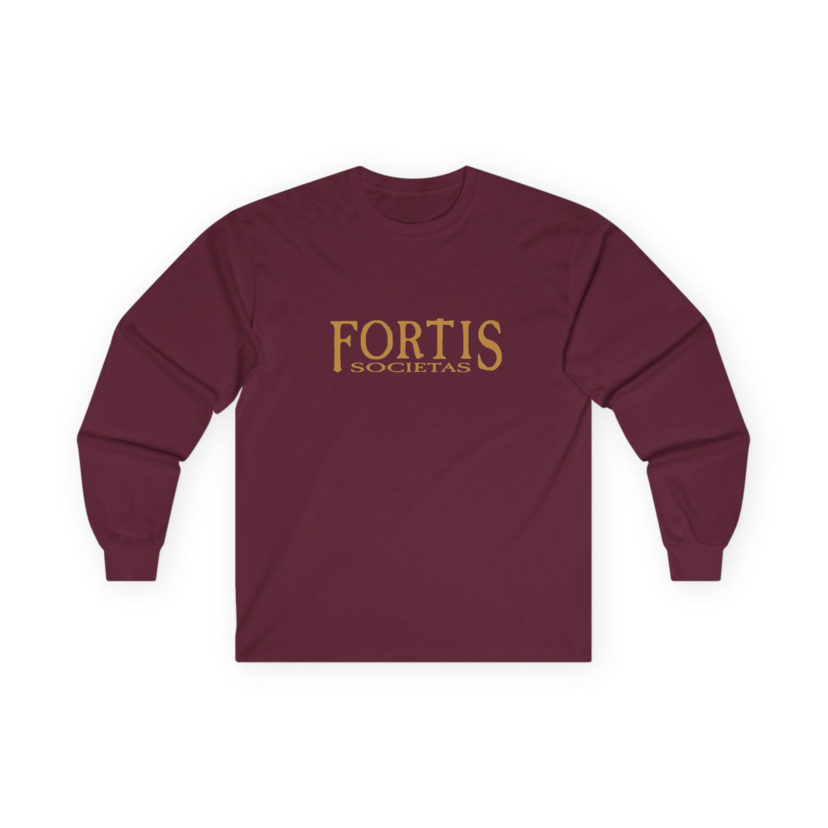 Fortis Societas Long Sleeve Tee — Classic Latin Motto Shirt