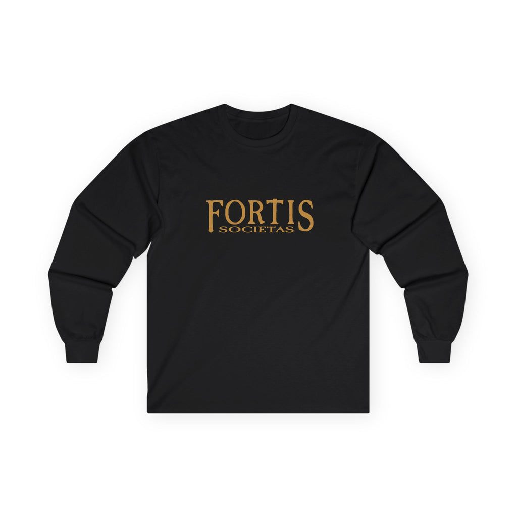 Fortis Societas Long Sleeve Tee — Classic Latin Motto Shirt