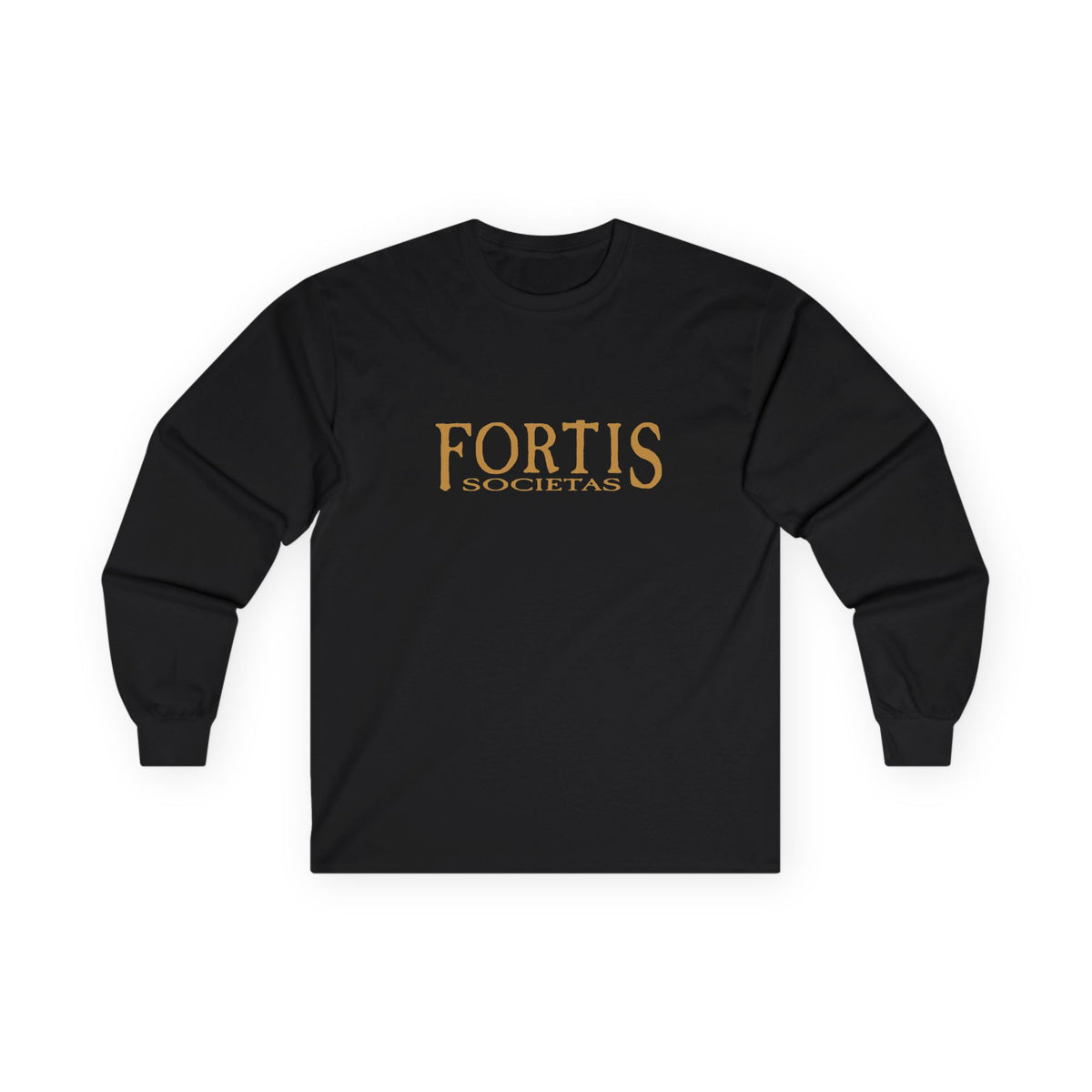 Fortis Societas Long Sleeve Tee — Classic Latin Motto Shirt