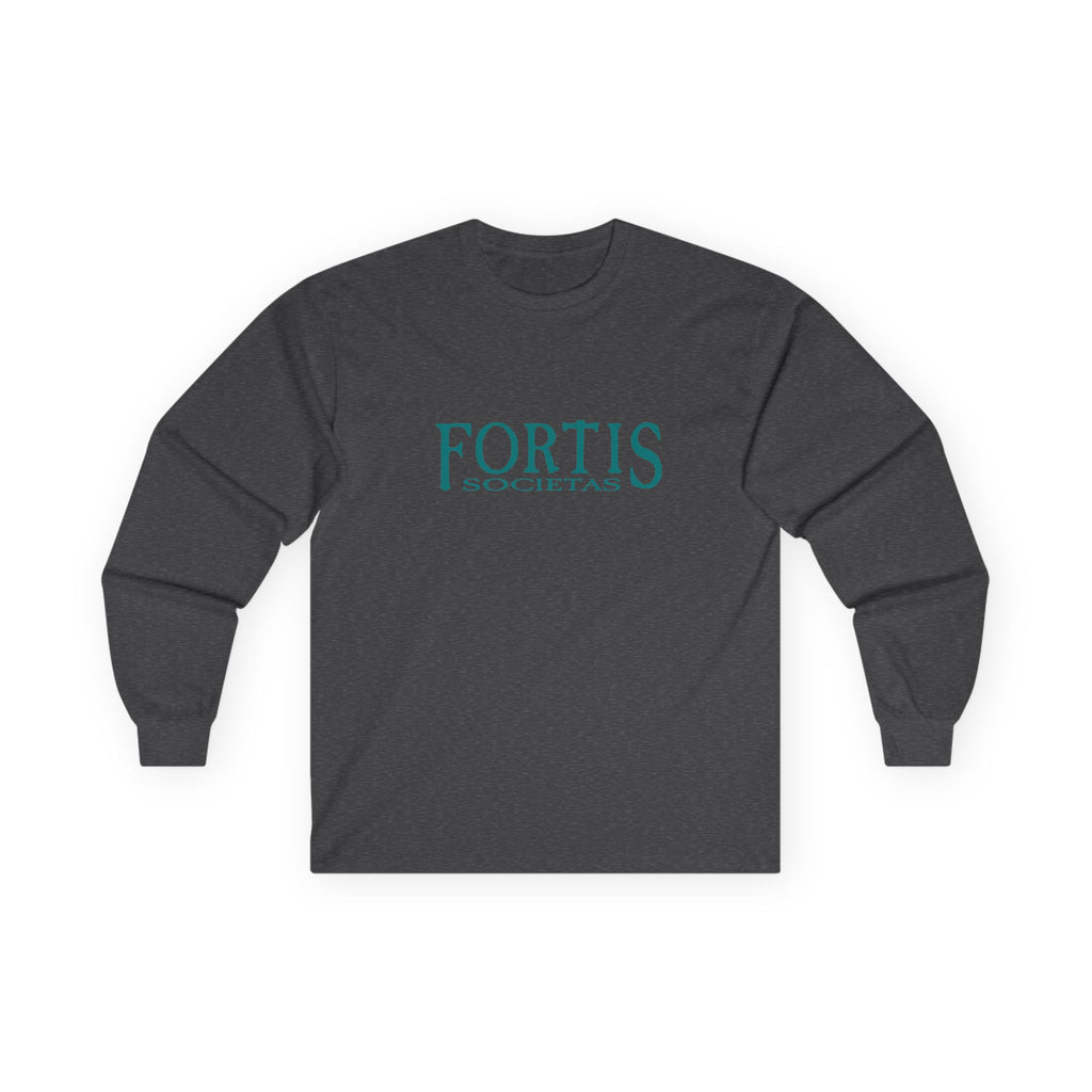 Fortis Societas Long Sleeve Tee — Classic Latin Motto Shirt