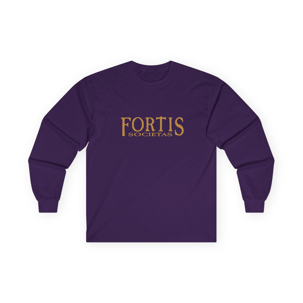 Fortis Societas Long Sleeve Tee — Classic Latin Motto Shirt