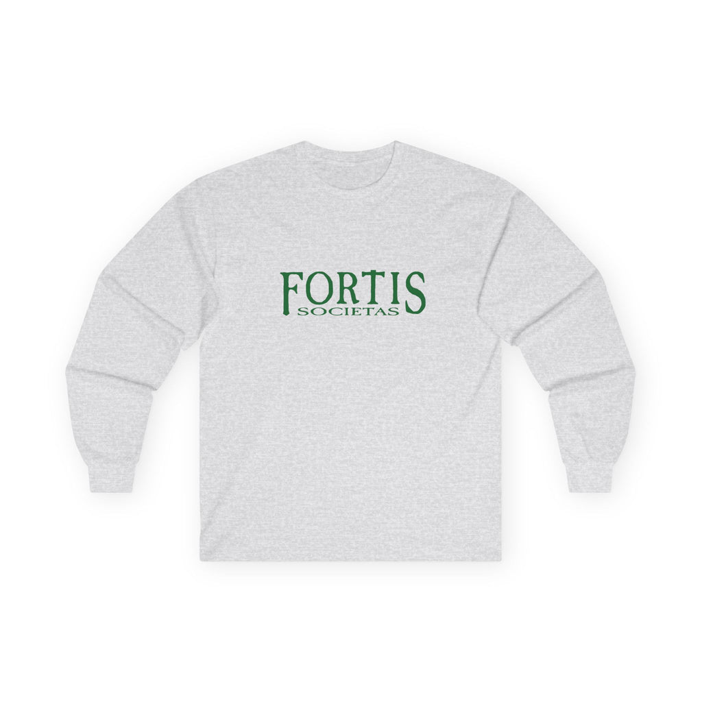 Fortis Societas Long Sleeve Tee — Classic Latin Motto Shirt