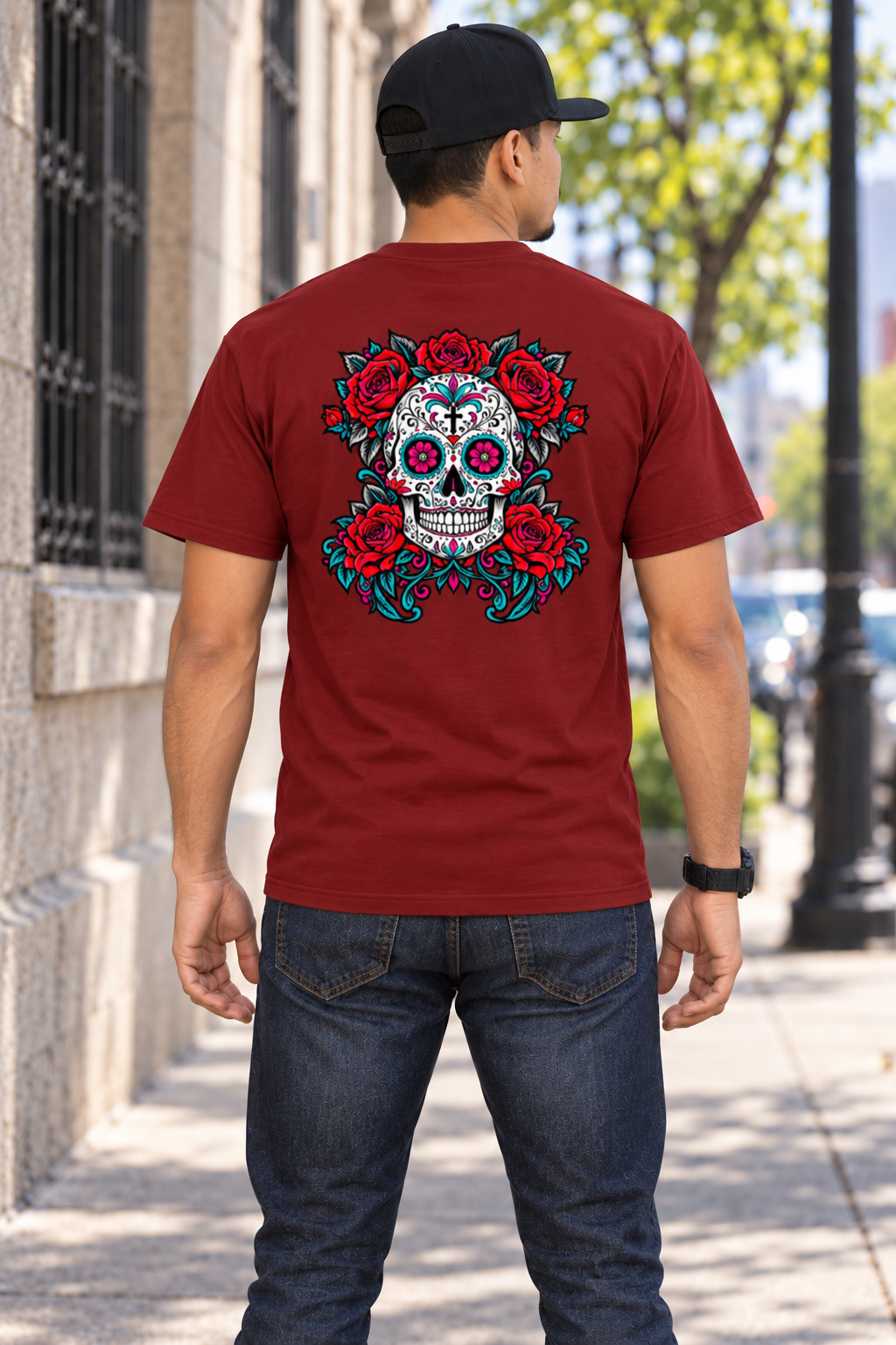FUERTE Dia De Los Muertos Men's Tee (Rose)