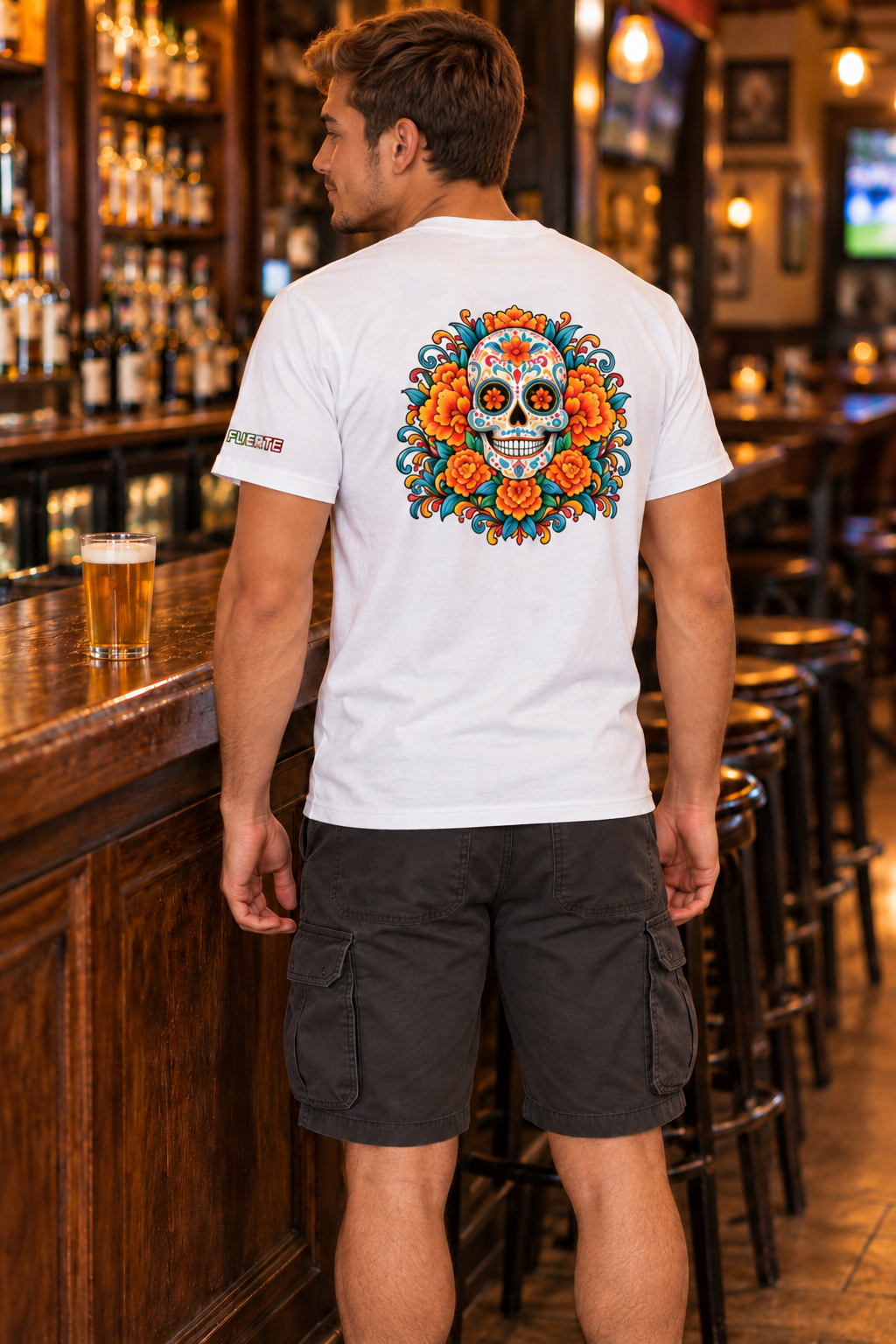 FUERTE Dia De Los Muertos Mens Tee (Marigold)
